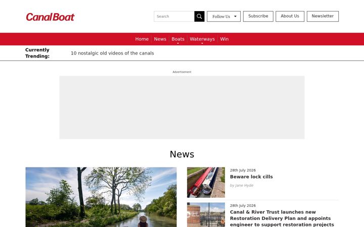 Screenshot of canalboat.co.uk