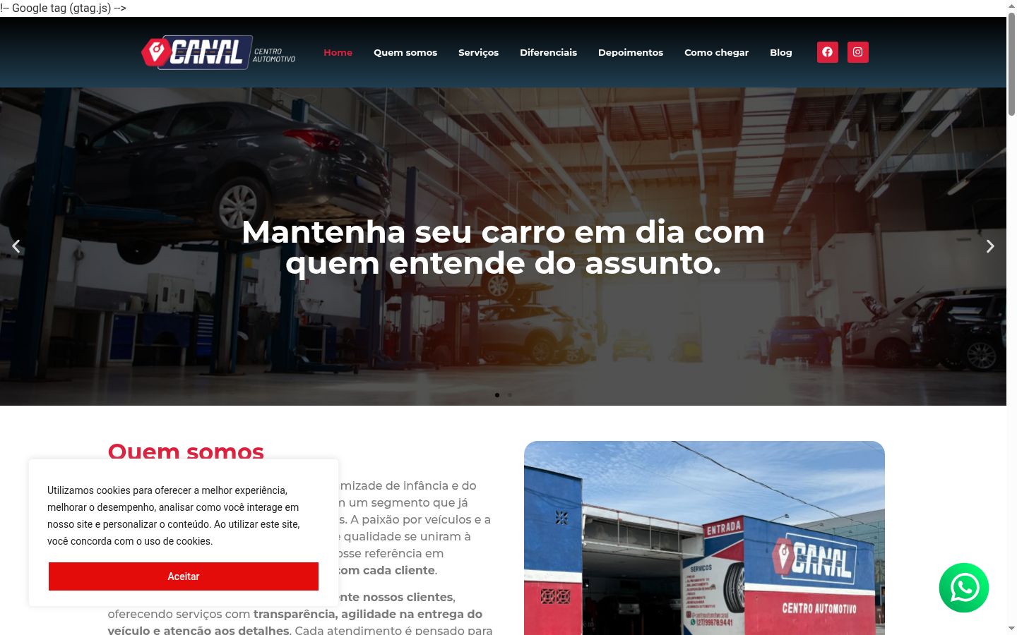 Captura de pantalla del banner de consentimiento mostrado antes de cualquier interacción