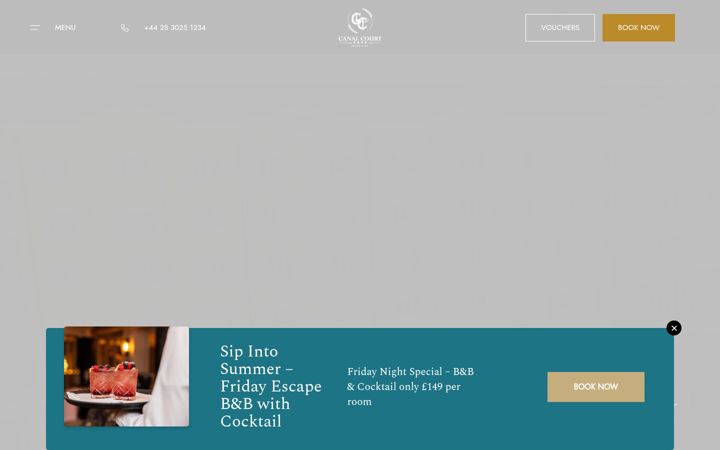 Screenshot of canalcourthotel.com