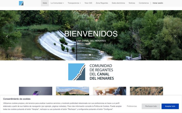 Screenshot of canaldelhenares.es