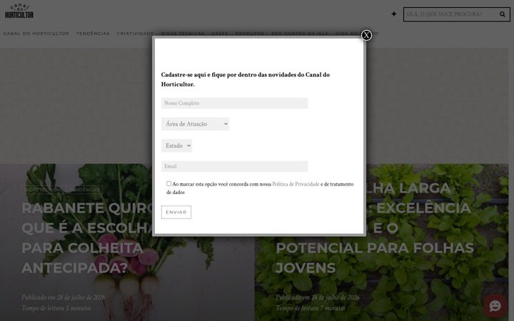 Screenshot stránky canaldohorticultor.com.br