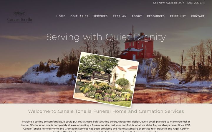 Screenshot of canalefuneral.com