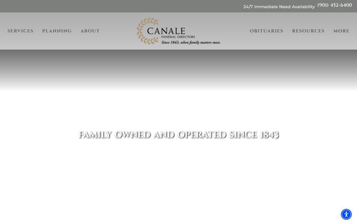 Screenshot of canalefuneraldirectors.com