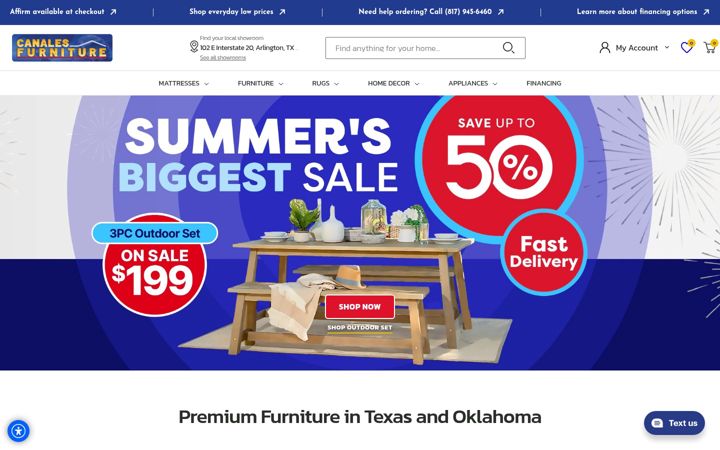 Screenshot of canalesfurniture.com