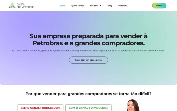 Screenshot stránky canalfornecedor.com.br