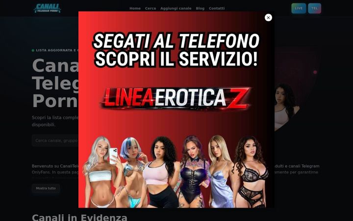 Screenshot of canalitelegramporno.it