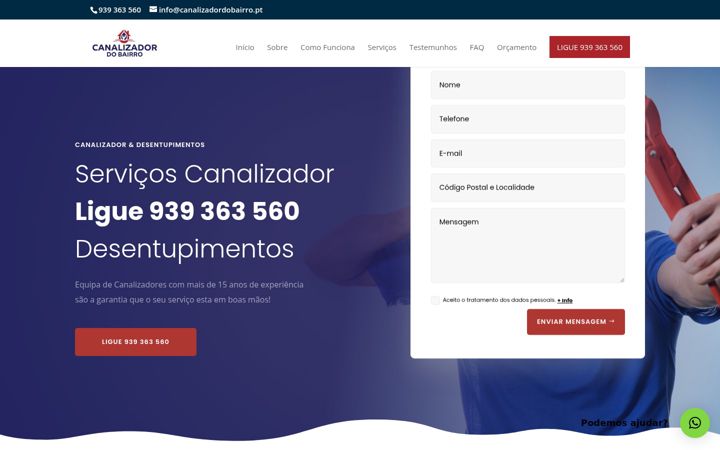 Zrzut ekranu canalizadordobairro.pt