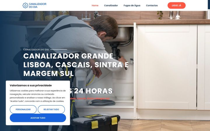 Screenshot of canalizadordodia.pt