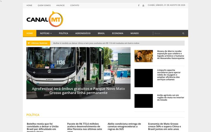 Screenshot stránky canalmt.com.br