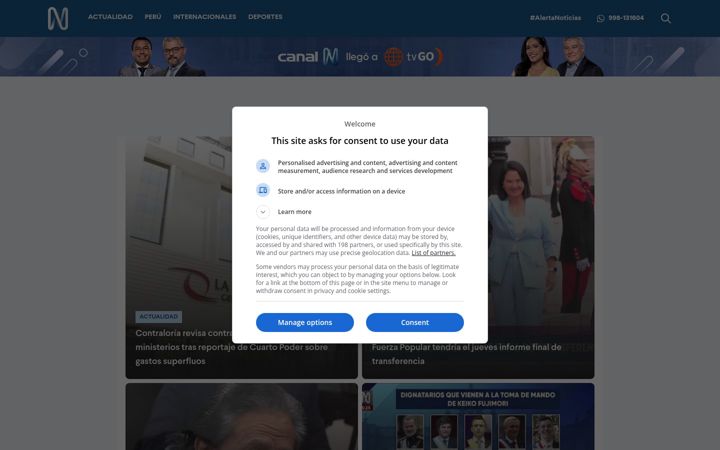 Screenshot of canaln.pe
