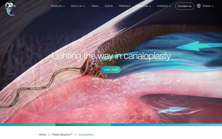 Screenshot of canaloplasty.com