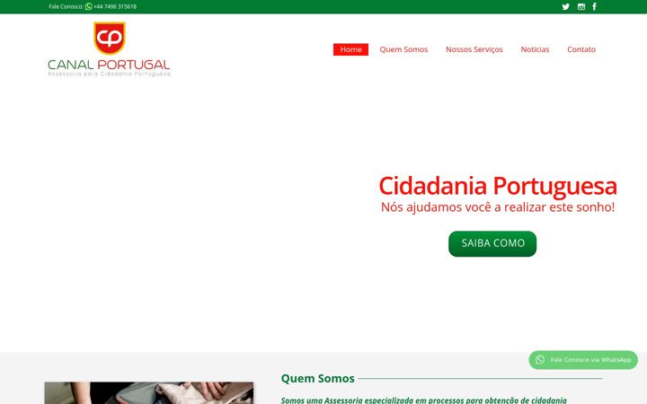 Screenshot stránky canalportugal.com.br