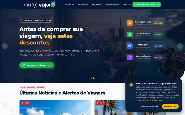 Screenshot of canalqueroviajar.com
