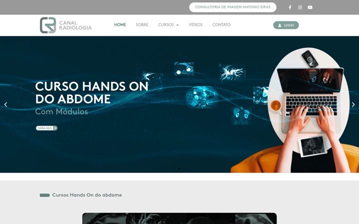 Screenshot stránky canalradiologia.com.br