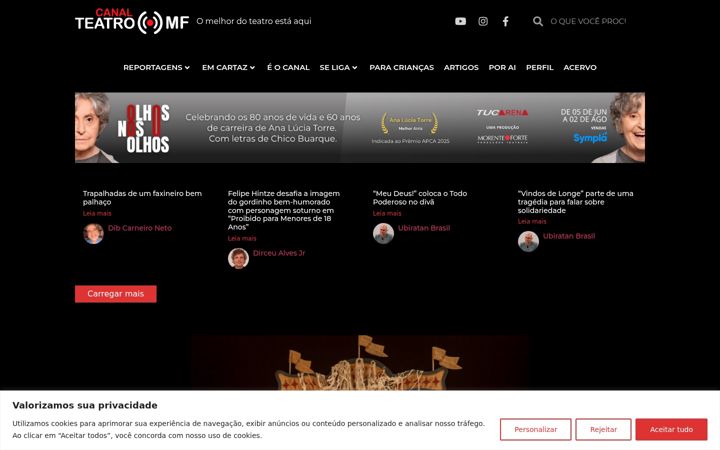 Screenshot of canalteatromf.com.br