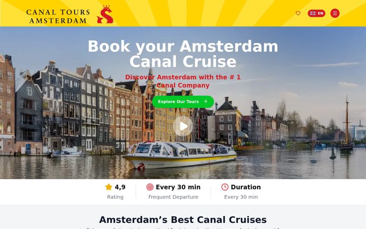 Screenshot of canaltours.amsterdam