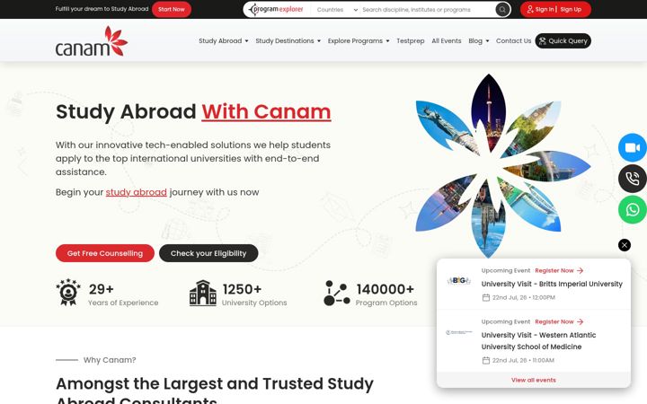 Screenshot von canamgroup.com