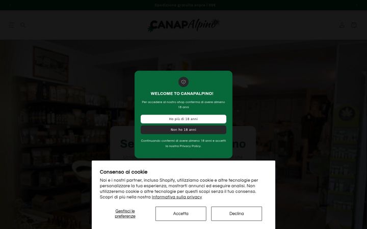 Screenshot of canapalpino.it