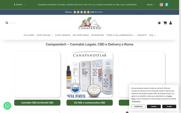 Screenshot di canapando.net