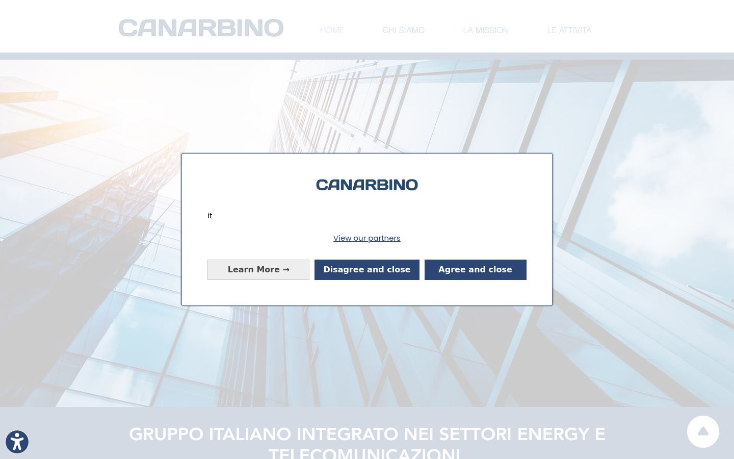 Screenshot of the consent banner shown before any interaction