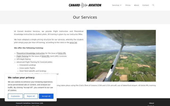 Screenshot of canard.ie