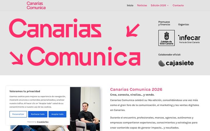 Екранна снимка на canariascomunica.es