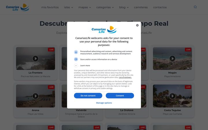 Screenshot of canariaslife.com