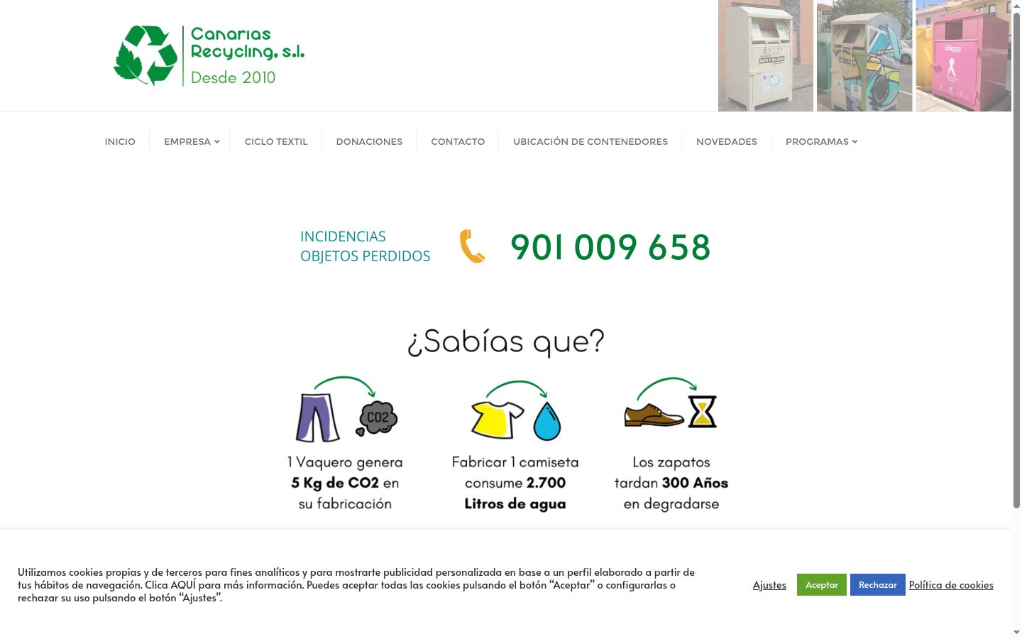Captura de ecrã do banner de consentimento apresentado antes de qualquer interação