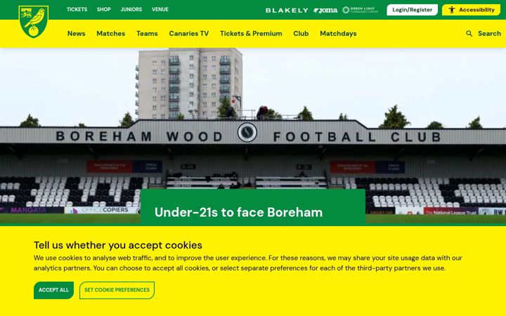 Screenshot of canaries.co.uk
