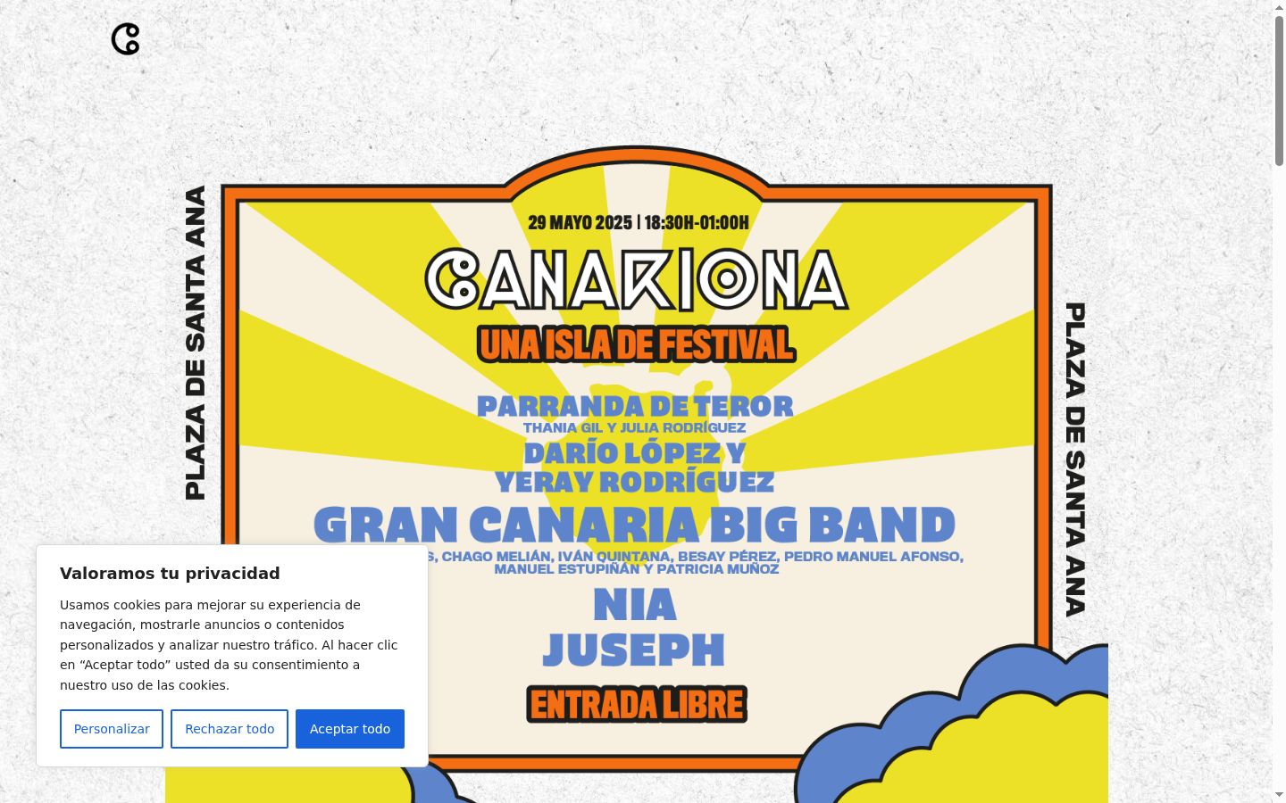 Screenshot del banner di consenso mostrato prima di qualsiasi interazione