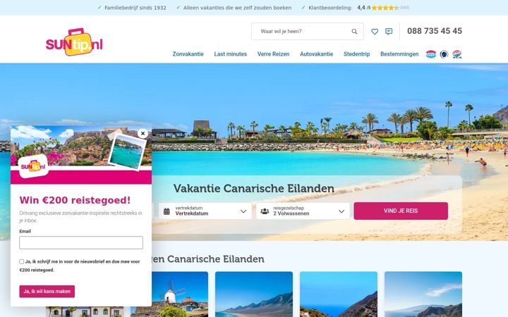 Screenshot ta' canarische-eilanden-reisbureau.nl