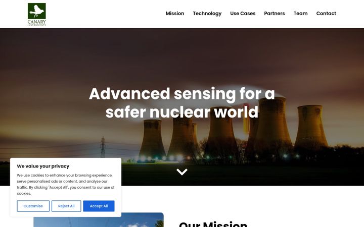 Screenshot of canary-instruments.com