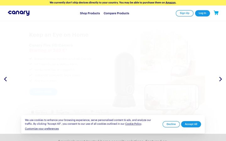 Screenshot of canary.is