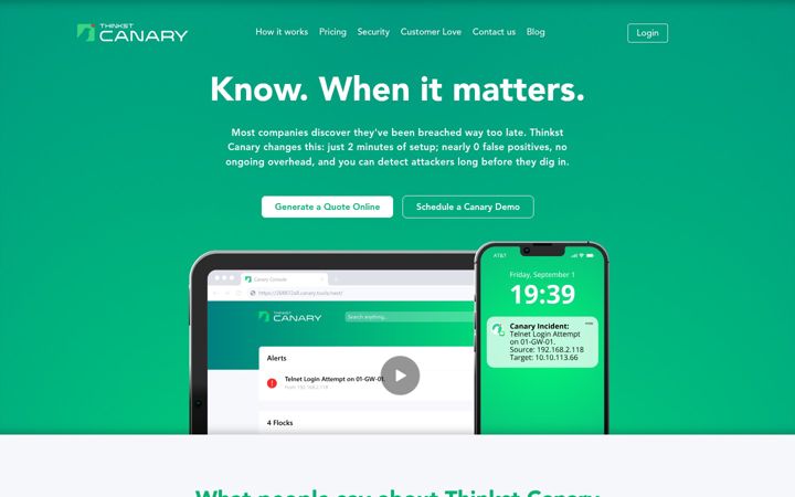 Screenshot of canary.tools