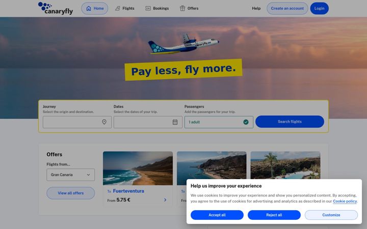 Screenshot of canaryfly.es