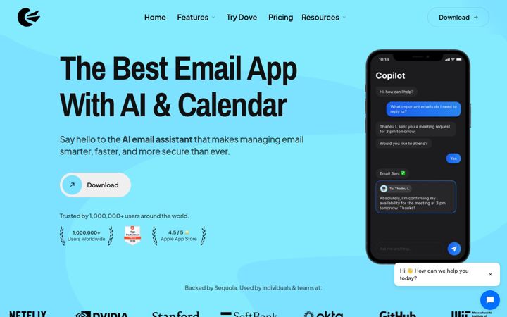 Screenshot of canarymail.io