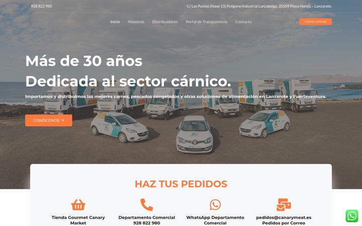 Screenshot of canarymeat.com