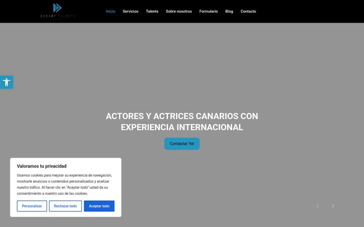 Screenshot of canarytalents.net