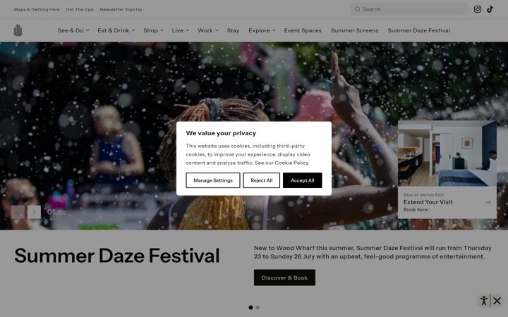 Screenshot of canarywharf.com