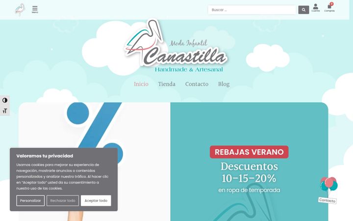 Capture d'écran de canastilla.com.es