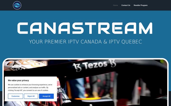 Ekraanipilt saidist canastream.ca
