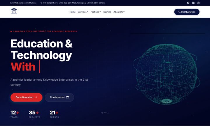 Screenshot of canatechinstitute.ca