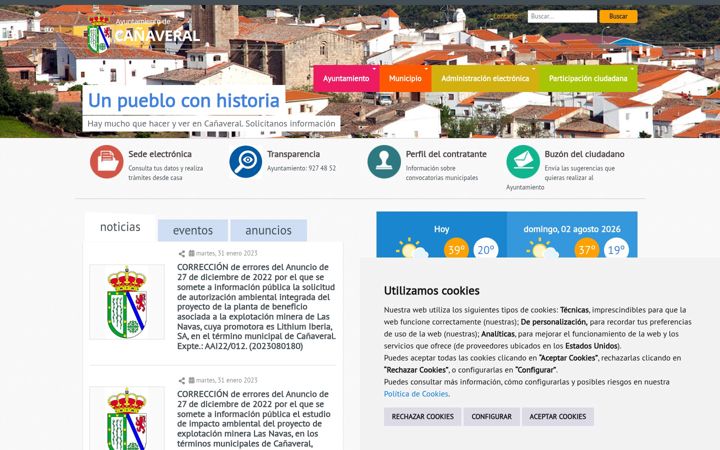 Screenshot of canaveral.es