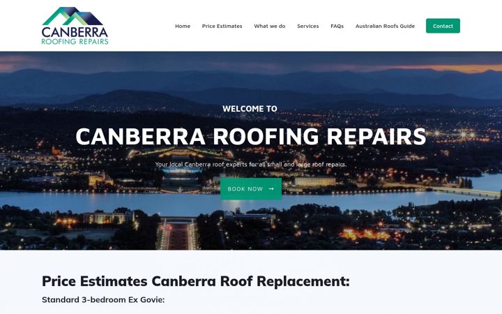 Captură de ecran a canberraroofingrepairs.com.au