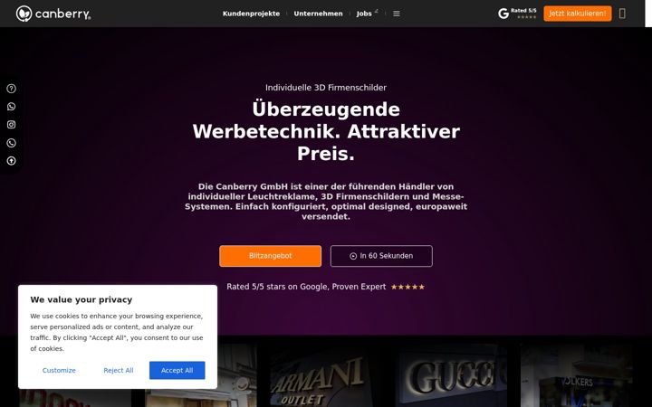 Screenshot of canberry.de