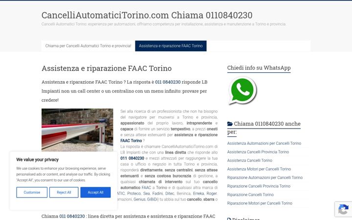 Screenshot of cancelliautomaticitorino.com