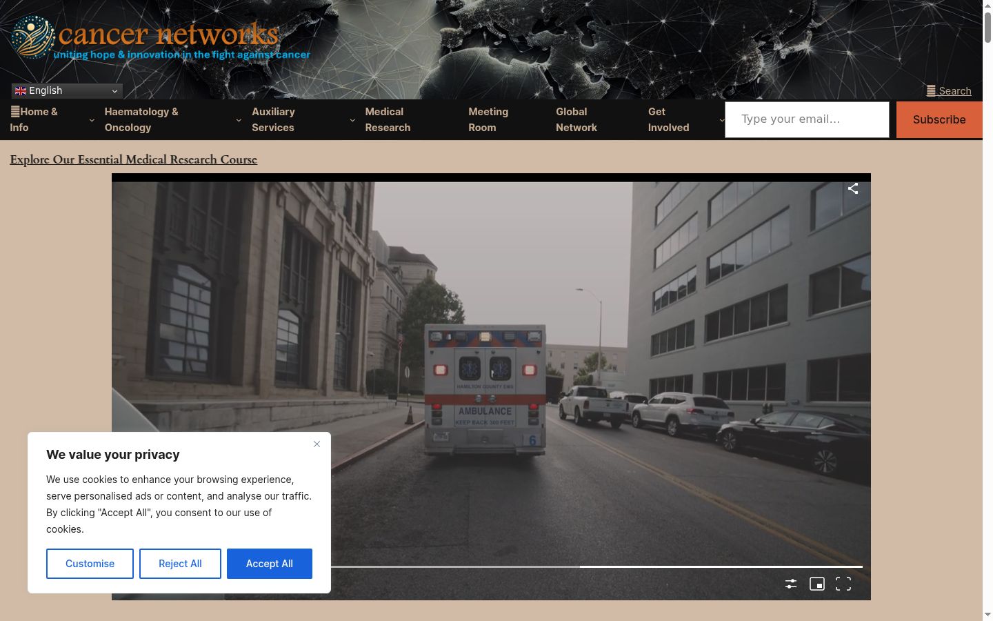 Screenshot of the consent banner shown before any interaction