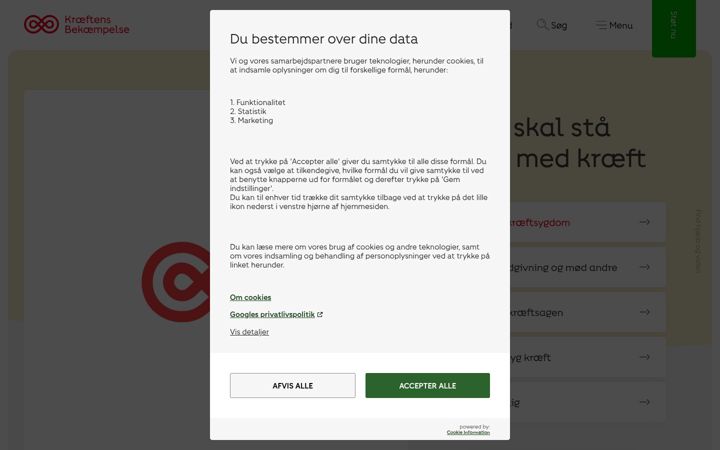 Screenshot of cancer.dk