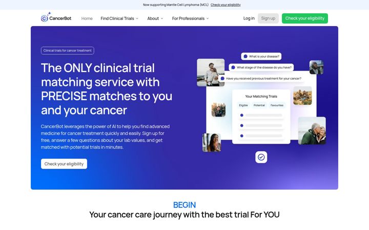 Screenshot of cancerbot.org