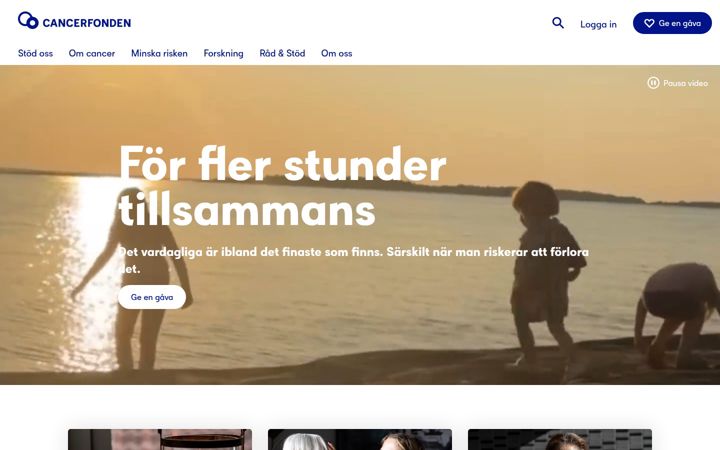 Screenshot of cancerfonden.se